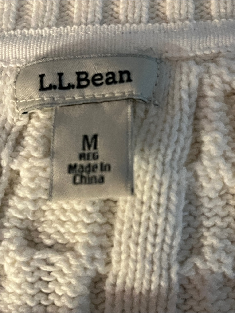 L.L. Bean Women's Cable-Knit Crewneck Sweater in Cream - Picture 2 of 7